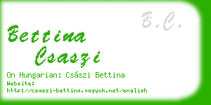 bettina csaszi business card